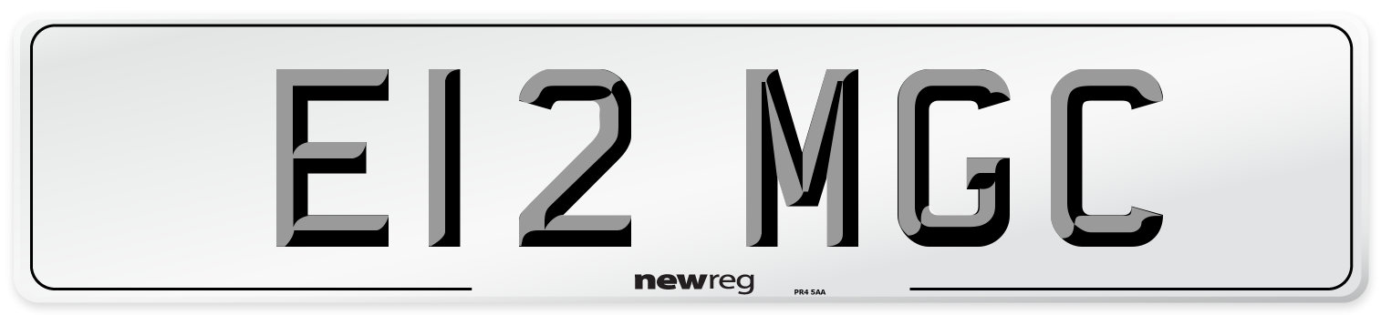 E12 MGC Number Plate from New Reg